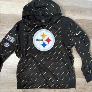 NFL Steelers Large Black Hoodie with Colorful Accents